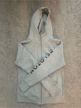 Peloton x Lululemon- Light Gray Zip Hoodie with Thumb holes